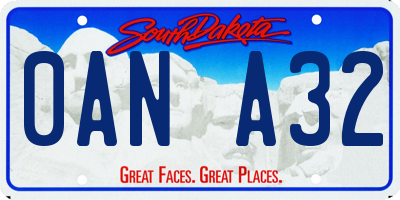 SD license plate 0ANA32