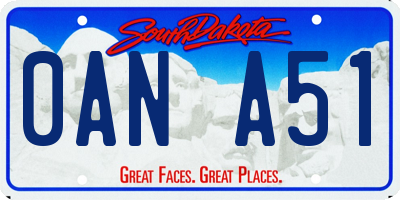 SD license plate 0ANA51