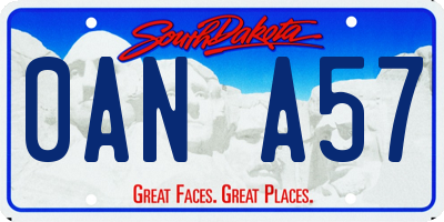 SD license plate 0ANA57