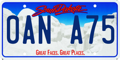 SD license plate 0ANA75