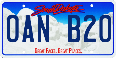 SD license plate 0ANB20