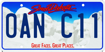 SD license plate 0ANC11