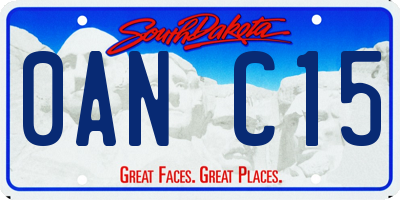 SD license plate 0ANC15