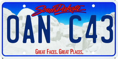 SD license plate 0ANC43