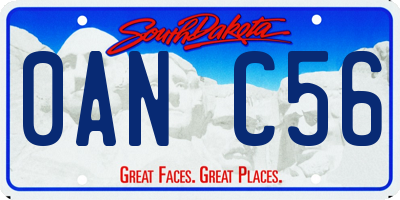 SD license plate 0ANC56