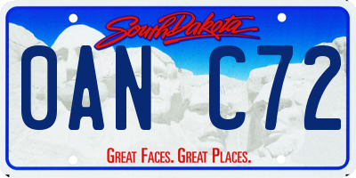 SD license plate 0ANC72