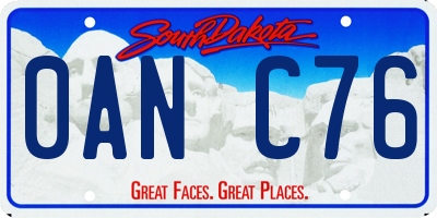 SD license plate 0ANC76