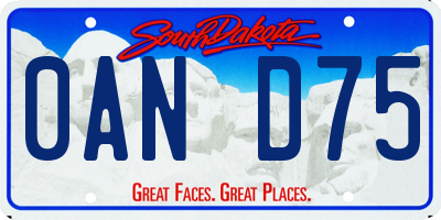 SD license plate 0AND75