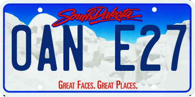 SD license plate 0ANE27