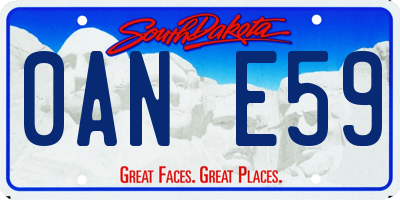 SD license plate 0ANE59