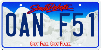 SD license plate 0ANF51