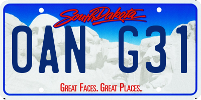 SD license plate 0ANG31