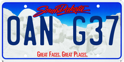SD license plate 0ANG37