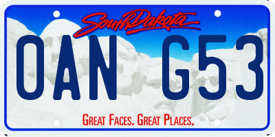 SD license plate 0ANG53