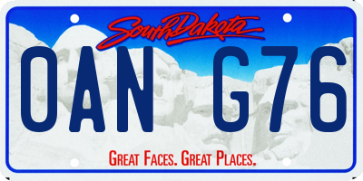 SD license plate 0ANG76
