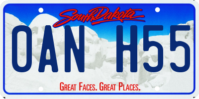 SD license plate 0ANH55