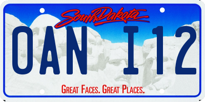 SD license plate 0ANI12