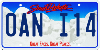 SD license plate 0ANI14