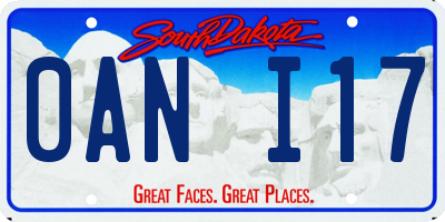 SD license plate 0ANI17