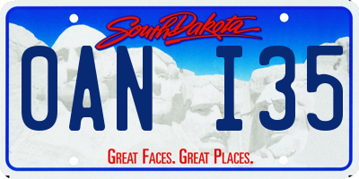 SD license plate 0ANI35