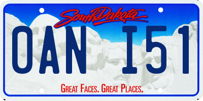 SD license plate 0ANI51