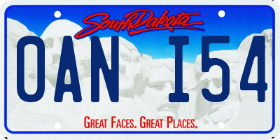 SD license plate 0ANI54