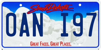 SD license plate 0ANI97