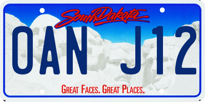 SD license plate 0ANJ12