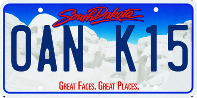 SD license plate 0ANK15