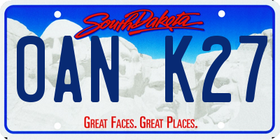 SD license plate 0ANK27