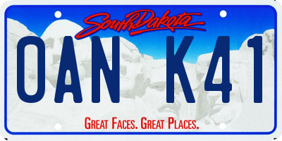 SD license plate 0ANK41