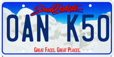 SD license plate 0ANK50