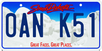 SD license plate 0ANK51