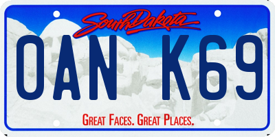 SD license plate 0ANK69