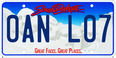 SD license plate 0ANL07