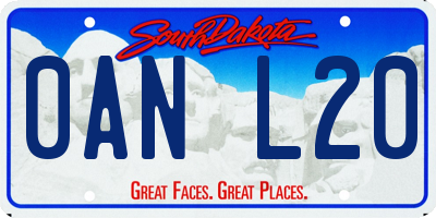 SD license plate 0ANL20