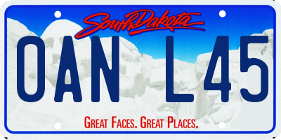 SD license plate 0ANL45