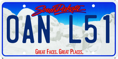 SD license plate 0ANL51