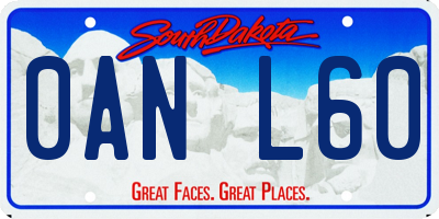 SD license plate 0ANL60