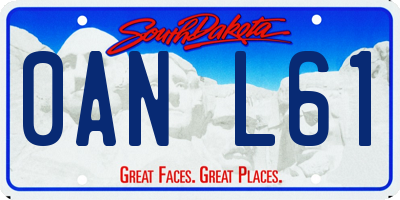 SD license plate 0ANL61