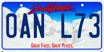 SD license plate 0ANL73