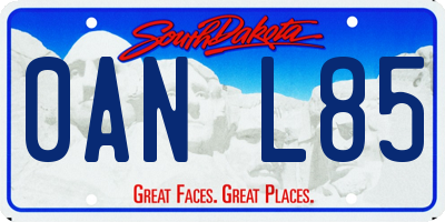 SD license plate 0ANL85