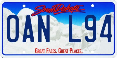 SD license plate 0ANL94