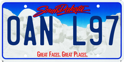 SD license plate 0ANL97