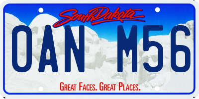 SD license plate 0ANM56