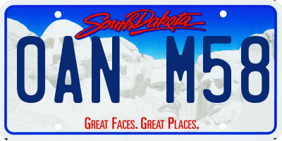 SD license plate 0ANM58