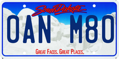 SD license plate 0ANM80