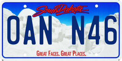 SD license plate 0ANN46