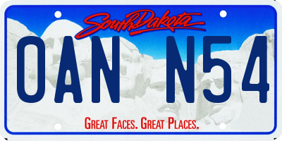 SD license plate 0ANN54