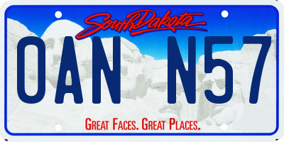SD license plate 0ANN57
